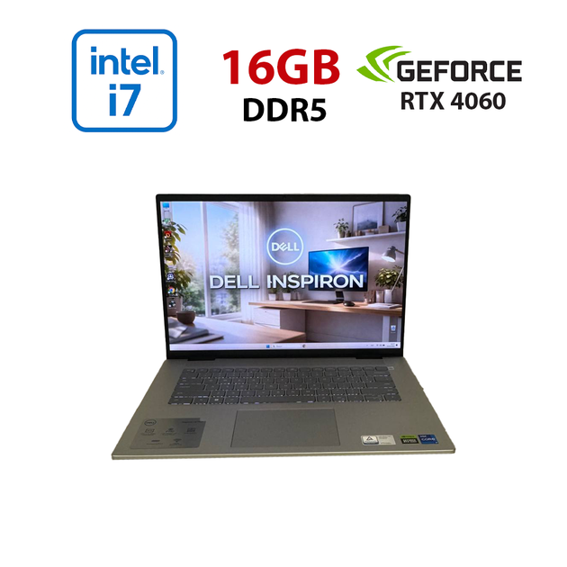 Ігровий ноутбук Dell Inspiron 7630 / 16" (2560x1600) IPS / Intel Core i7-13700HX (16 (24) ядер по 2,1 - 5,0 ГГц) / 16 ГБ DDR5 / 512 ГБ SSD / nVidia GeForce RTX 4060, 8 ГБ GDDR6, 128-біт / Веб-камера б/в - Фото 1 Ігровий ноутбук Dell Inspiron 7630 / 16" (2560x1600) IPS / Intel Core i7-13700HX (16 (24) ядер по 2,1 - 5,0 ГГц) / 16 ГБ DDR5 / 512 ГБ SSD / nVidia GeForce RTX 4060, 8 ГБ GDDR6, 128-біт / Веб-камера б/в - зображення 1