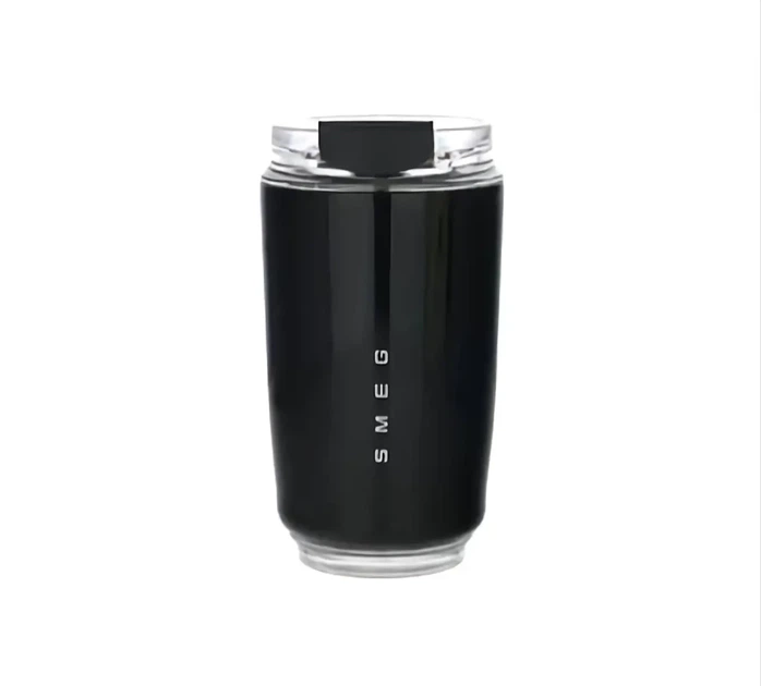 Термокружка SMEG Wall Mug с двойными стенками и поворотной крышкой Черная - изображение 2