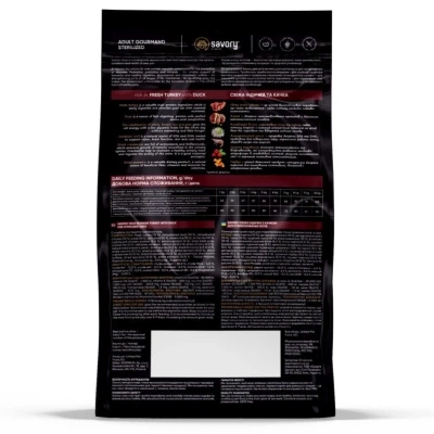 Сухой корм для кошек Savory Adult Cat Steril Fresh Turkey and Duck 400 г (4820232631584) - изображение 2