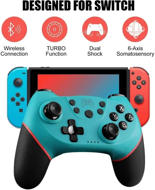 Беспроводной геймпад Diswoe Wireless Pro для Switch / Switch OLED / Lite, Bluetooth контроллер с гироскопом, вибрацией и Turbo - Фото 3 Беспроводной геймпад Diswoe Wireless Pro для Switch / Switch OLED / Lite, Bluetooth контроллер с гироскопом, вибрацией и Turbo - изображение 3
