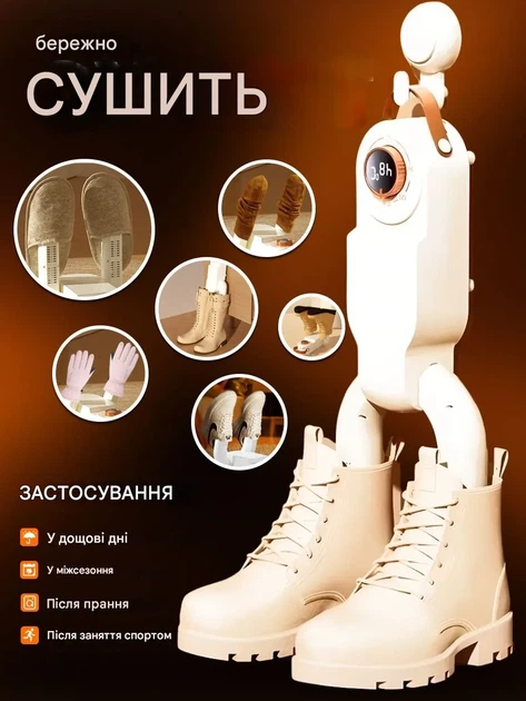 Сушарка для взуття з обдувом та УФ-стерилізатором Shoe Dryer 4 режими таймера - изображение 5