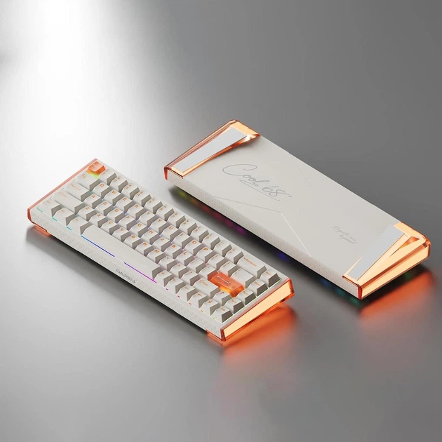 Геймерська магнітна клавіатура DAREU COOL68 White-orange Дротова, RGB Підсвічування, lightbox, 68 keys, 8000Hz/s., Switch 0.1mm. Rapid Trigger UA + ENG - Фото 10 Геймерська магнітна клавіатура DAREU COOL68 White-orange Дротова, RGB Підсвічування, lightbox, 68 keys, 8000Hz/s., Switch 0.1mm. Rapid Trigger UA + ENG - зображення 10
