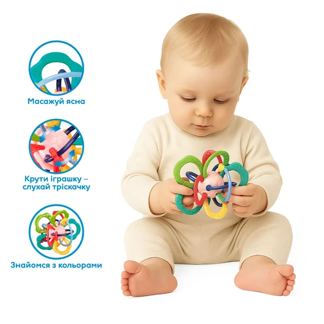Игрушка-прорезыватель Kiddi Smart Красочный цветок (DM321-UA) - изображение 3
