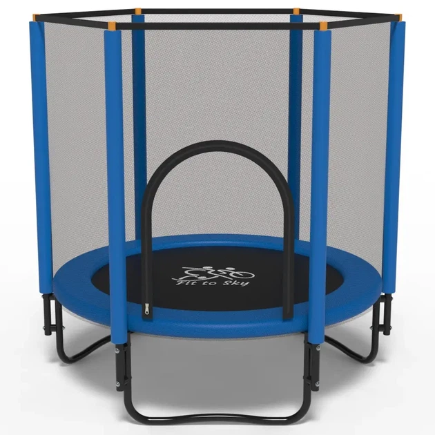 Батут FitToSky 152 см Black-Blue с сеткой (без лестницы) синий - Фото 1 Батут FitToSky 152 см Black-Blue с сеткой (без лестницы) синий - изображение 1