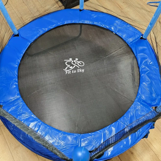 Батут FitToSky 152 см Black-Blue с сеткой (без лестницы) синий - Фото 3 Батут FitToSky 152 см Black-Blue с сеткой (без лестницы) синий - изображение 3