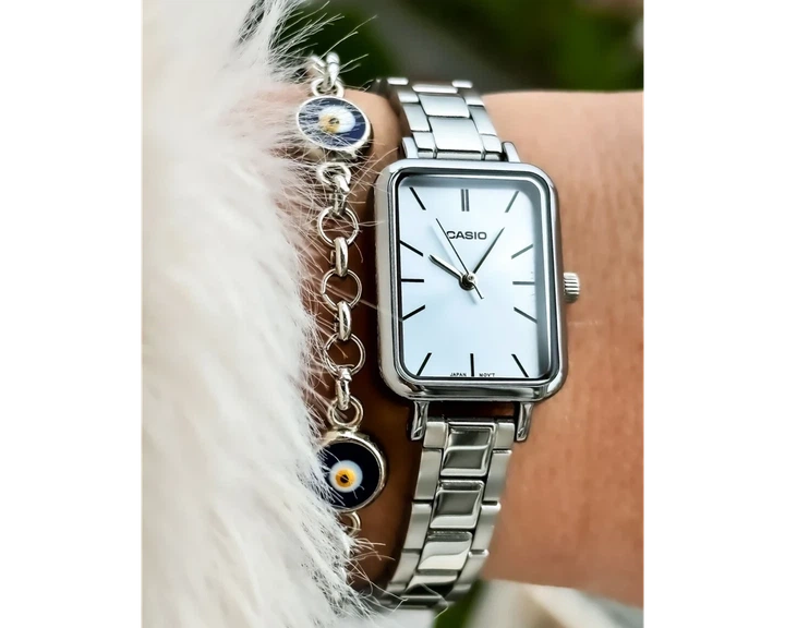 Жіночий наручний годинник Casio LTP-V009D-2E, кварцовий, сталевий браслет, водозахист 30 м - зображення 3