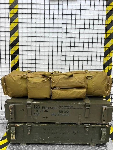 Сумка чохол для зброї M249 100 см рюкзак збройовий койот пісочний - зображення 7