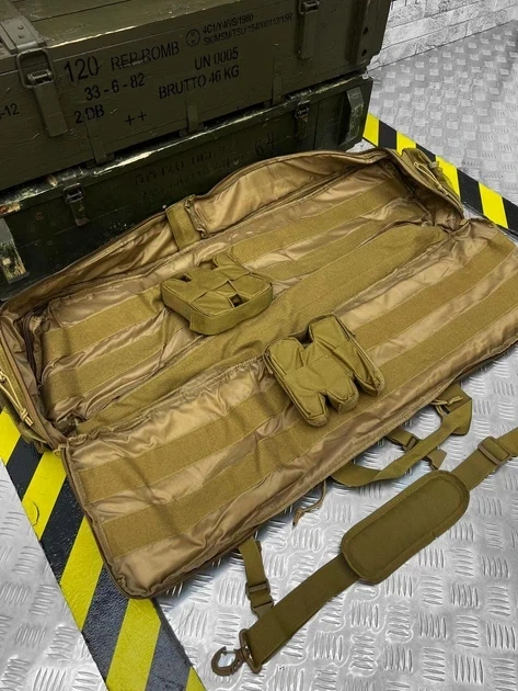 Сумка чохол для зброї M249 100 см рюкзак збройовий койот пісочний - зображення 8