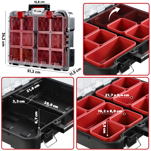 Набір модульних ящиків Keter Stack 'N' Roll на колесах 150 л (7290106934221) - зображення 5