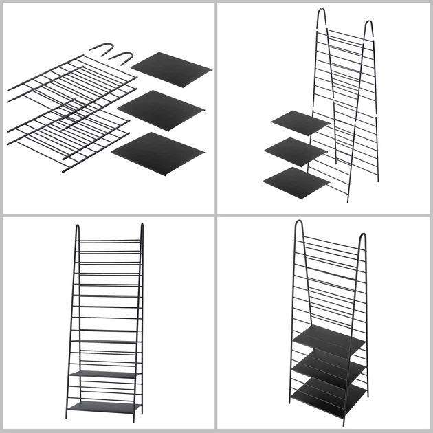 Drabinka ogrodowa na kwiaty Kadax Ruste 60 x 172 cm Czarna K8921 (5903699482711) - obraz 6