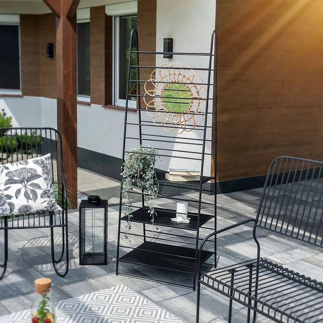 Drabinka ogrodowa na kwiaty Kadax Ruste 60 x 172 cm Czarna K8921 (5903699482711) - obraz 11