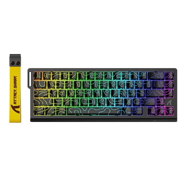 Клавиатура ATTACK SHARK X68 HE Black-Contour Line, 65%, RGB, Outemu Jade White Magnetic, 8KHz, USB-C | Геймерская - Фото 2 Клавиатура ATTACK SHARK X68 HE Black-Contour Line, 65%, RGB, Outemu Jade White Magnetic, 8KHz, USB-C | Геймерская - изображение 2