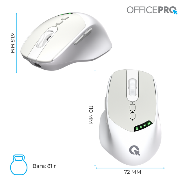 Компьютерная мышь OFFICEPRO M520W White - изображение 12