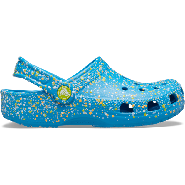 Дитячі крокси для дівчинки Crocs Kids Classic Splatter Paint Clog Marina/Multi (38-39, блакитні) - Фото 7 Дитячі крокси для дівчинки Crocs Kids Classic Splatter Paint Clog Marina/Multi (38-39, блакитні) - зображення 7