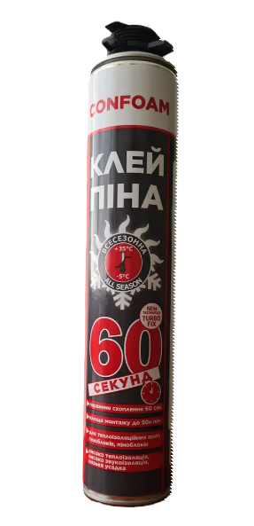 Клей-піна монтажна професійна CONFOAM 60 секунд 800 мл - Фото 1 Клей-піна монтажна професійна CONFOAM 60 секунд 800 мл - зображення 1