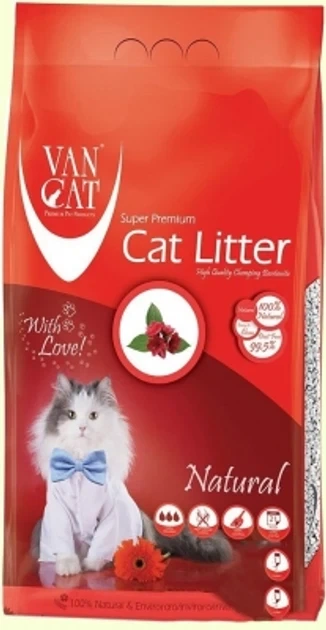 Бентонитовый наполнитель для котов Van Cat Classic Natural без запаха красный, 20 кг - изображение 3