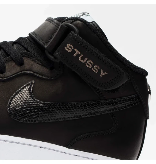 Чоловічі кросівки Stussy Air Force 1 Mid Sp чорні 47.5 - Фото 3 Чоловічі кросівки Stussy Air Force 1 Mid Sp чорні 47.5 - изображение 3