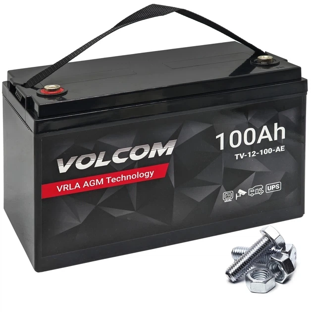 Акумулятор VOLCOM 12V 100Ah AGM TV-12-100-AE - Фото 1 Акумулятор VOLCOM 12V 100Ah AGM TV-12-100-AE - изображение 1