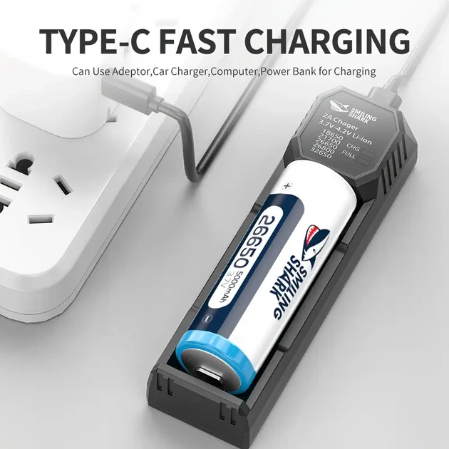 LED Ліхтарик SMILING SHARK M90 22 см для підводного плавання та охоти. - изображение 2