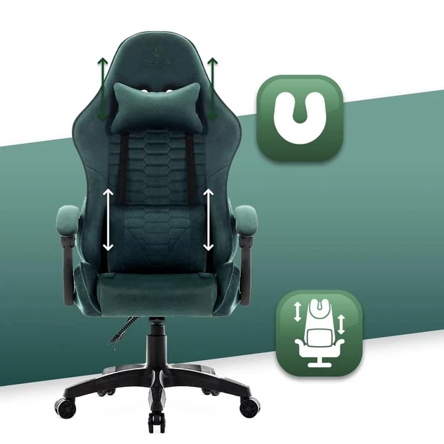 Геймерське крісло тканинне Hell's Chair HC-1000 Green - изображение 7
