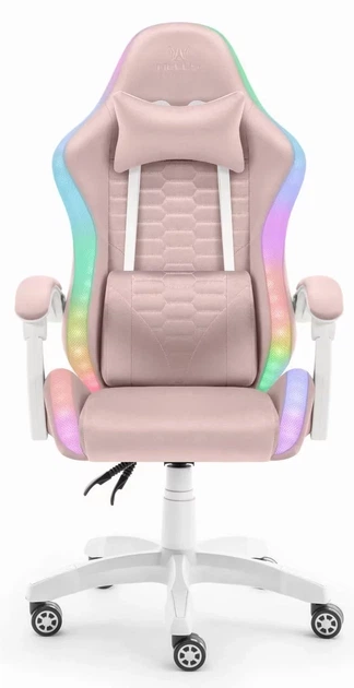 Геймерське крісло тканинне Hell's Chair HC-1000 Pink LED - Фото 2 Геймерське крісло тканинне Hell's Chair HC-1000 Pink LED - изображение 2