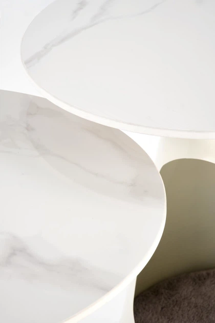 Набір столиків Halmar Osario Білий мармур 2 шт (5905248129658) - зображення 3