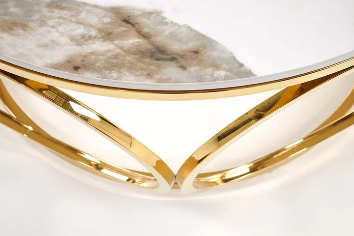 Столик Halmar Venus 2 Білий мармур / Золотий (5905248129764) - зображення 3