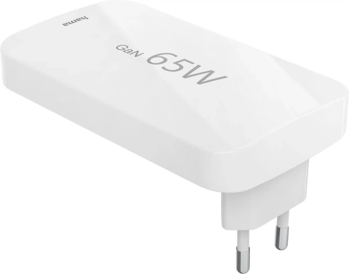 Ładowarka sieciowa Hama 2 x USB Type-C + 1 x USB Type-A GaN 65 W White (4047443532329) - obraz 3