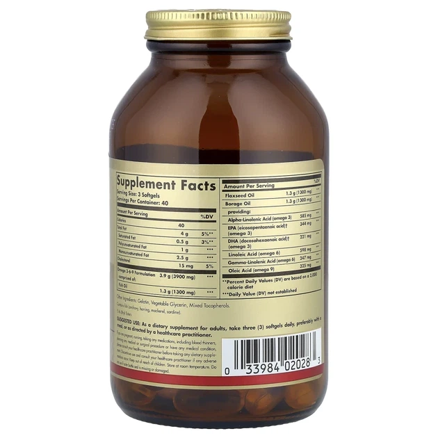 Омега-3-6-9 Solgar (EFA Omega 3-6-9) 120 капсул (SOL-02028) - изображение 2