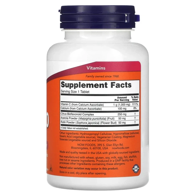Вітамін C-1000 буферизований комплекс Now Foods (Vitamin C-1000 Complex Buffered) 1000 мг 90 таблеток (NOW-00700) - зображення 2