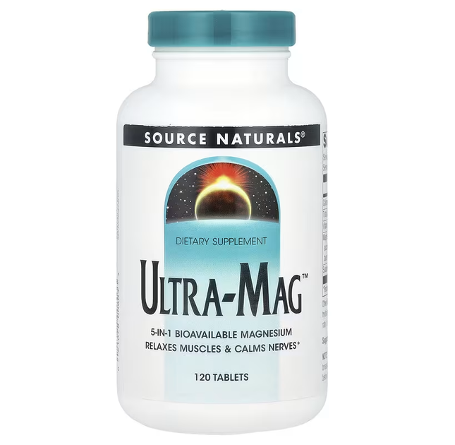 Магній (ультра), Ultra-Mag, Source Naturals, 120 таблеток (SNS-00803) - Фото 1 Магній (ультра), Ultra-Mag, Source Naturals, 120 таблеток (SNS-00803) - зображення 1