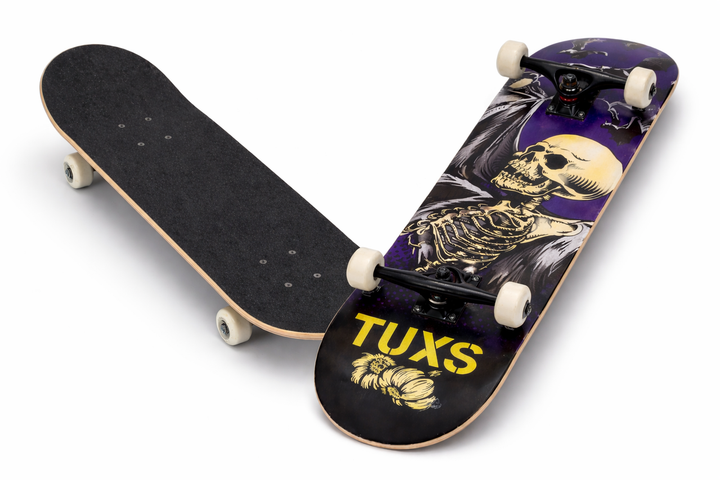 Скейтборд деревянный череп SP-Sport Skateboard Scull Tuxs 4411-10 размер 78х20см Black-Multicolor - изображение 2