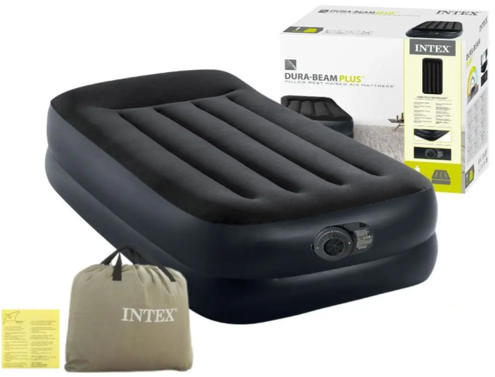 Надувная кровать Intex 64122 односпальная (99 х 191 х 42 см) со встроенным электронасом - Фото 2 Надувная кровать Intex 64122 односпальная (99 х 191 х 42 см) со встроенным электронасом - изображение 2