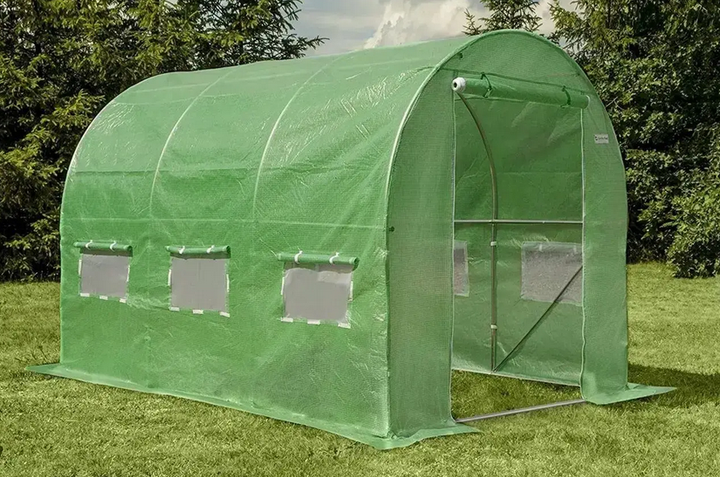 Теплица садовая John Gardener Premium 6 м² 3×2×2 м арочная с армированной пленкой 140 г/м² зеленая - Фото 2 Теплица садовая John Gardener Premium 6 м² 3×2×2 м арочная с армированной пленкой 140 г/м² зеленая - изображение 2