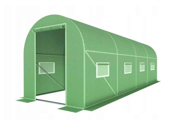 Теплица садовая арочная 9 м² 4,5×2×2 м с армированной пленкой 140 г/м² зеленая для сада и огорода - изображение 2