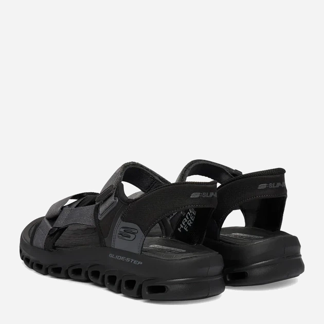 Чоловічі сандалії Skechers Glide Step Sandal Dovah 233382-BBK 43 Чорні (199025989688) - зображення 3