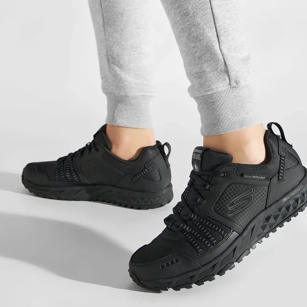 Buty trekingowe męskie skórzane Skechers Escape Plan 51591-BBK 45.5 Czarne (192283736292) - obraz 2