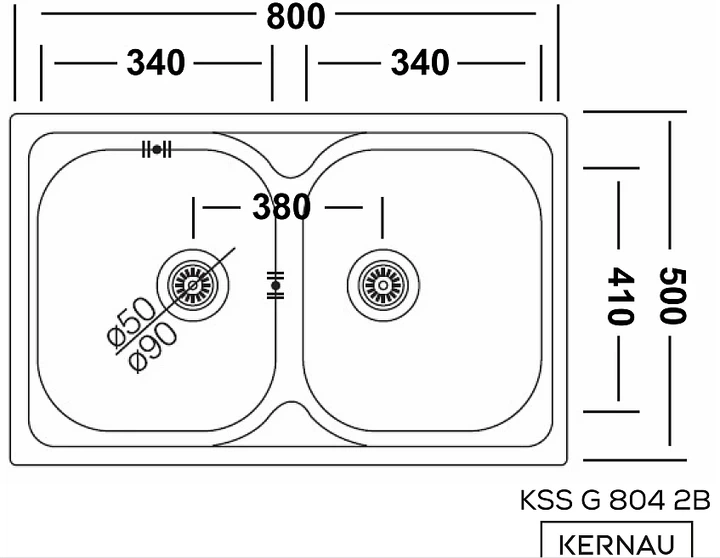 Кухонна мийка Kernau KSS G 804 2B Linen - зображення 2