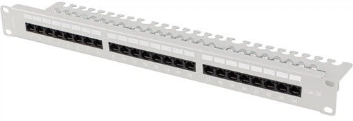 Патч-панель Lanberg 19″ 24-портовий кат. 5E UTP Grey (PPU5-1124-S) - зображення 2