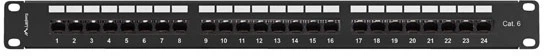 Panel krosowy Lanberg 19″ 24-porty kat. 6 UTP Black (PPU6-1124-B) - obraz 1