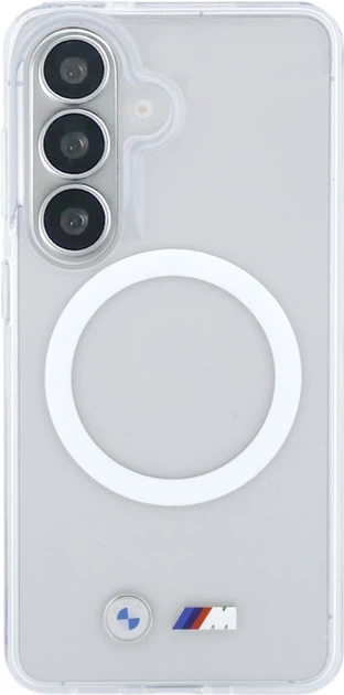 Etui BMW IML Shockproof Metal Logo MagSafe do Samsung Galaxy S26 Transparent (BMHMS26S25HSMLKT) - obraz 3