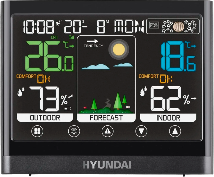 Stacja pogodowa Hyundai HY-WS2450 Black (HY-WS2450) - obraz 2