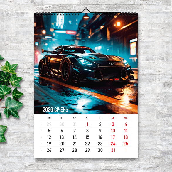 Календарь А4 перекидной настенный автомобили NEED FOR SPEED 13 листов (art. 250122a4) - изображение 2