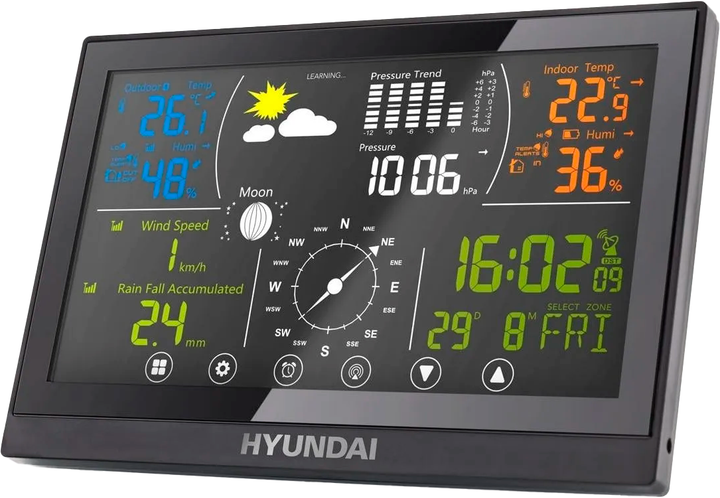 Stacja pogodowa Hyundai HY-WSP5100RWIND Black (HY-WSP5100RWIND) - obraz 2