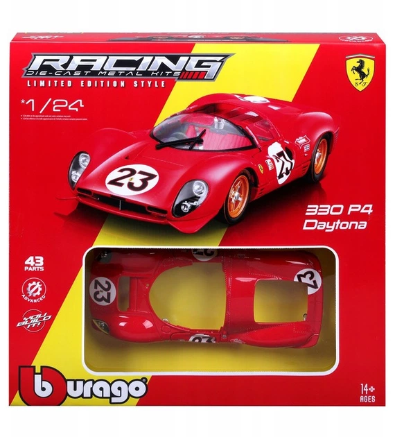 Металева модель автомобіля Bburago Ferrari Race Kit-330 Daytona 1:24 26584 (4893993265848) - зображення 2