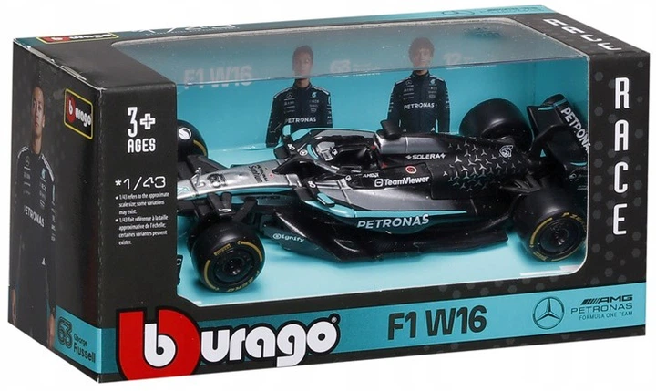 Металева модель автомобіля Bburago Formula Mercedes AMG G. Russell 1:43 38237_63 (4893993382378) - зображення 2