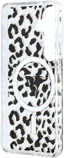 Etui Guess IML Leopard Print Triangle MagSafe do Samsung Galaxy S26 Black (3666339613884) - obraz 7