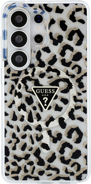 Etui Guess IML Leopard Print Triangle MagSafe do Samsung Galaxy S26 Ultra Black (3666339613891) - obraz 3