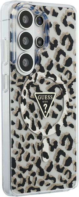Etui Guess IML Leopard Print Triangle MagSafe do Samsung Galaxy S26 Ultra Black (3666339613891) - obraz 4