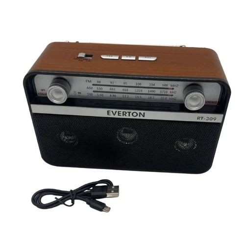 Портативный радиоприемник Everton RT-309 FM/AM/SW/Bluetooth/USB/фонарик - Фото 1 Портативный радиоприемник Everton RT-309 FM/AM/SW/Bluetooth/USB/фонарик - изображение 1